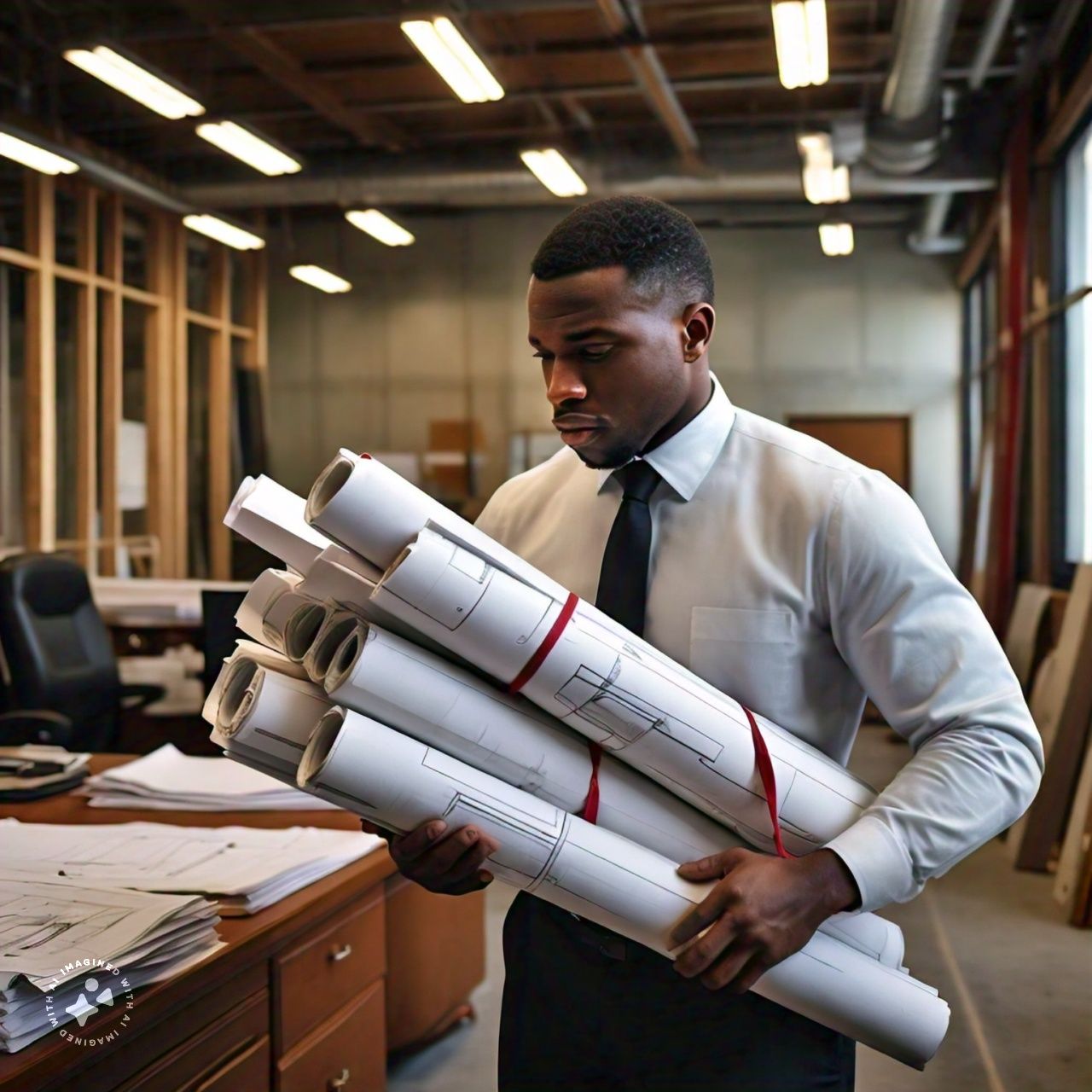 mabutech man on website holding building plans